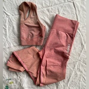 Gymshark Ombre Seamless Leggings and Sports Bra